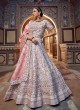 Bridal Wear Cream Designer Lehenga Choli